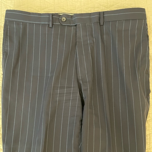 CARLO BARBERA & C. SUPREMO Super 150’s Wool Dapper Stripe Navy Suit 44 L $1795 - Picture 12 of 16